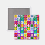 Regenbogen-Gesichtsquadrate Magnet (Vorderseite/Rückseite)