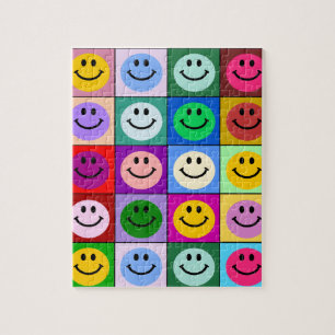 Regenbogen-Gesichtsquadrate Puzzle