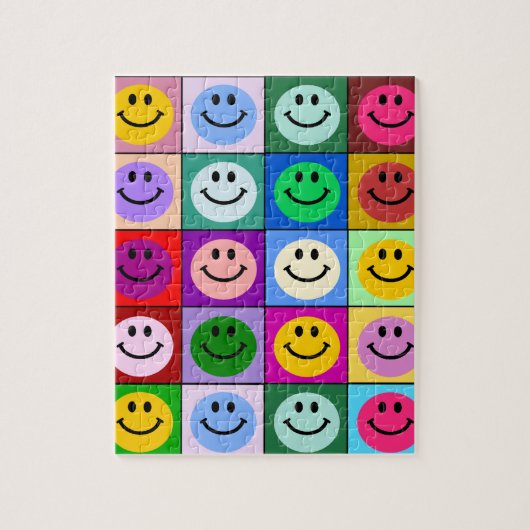 Regenbogen-Gesichtsquadrate Puzzle (Vertikal)