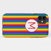 Regenbogen gestreift mit Monogramm Case-Mate iPhone Hülle (Rückseite (Horizontal))