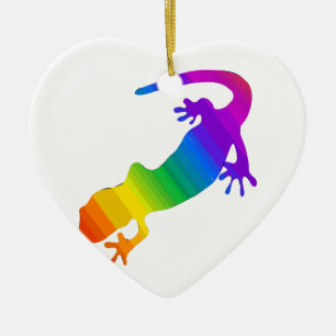 Regenbogen gestreifter Salamander Keramikornament