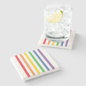 Regenbogen-gestreifter SteinUntersetzer (Seitenansicht)