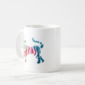 Regenbogen gestreifter Tiger Kunst Kaffeetasse (Vorderseite Links)