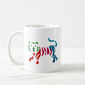 Regenbogen gestreifter Tiger Kunst Kaffeetasse (Links)