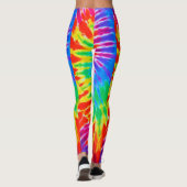 Regenbogen-gewundene gefärbte Krawatte Leggings (Rückseite)
