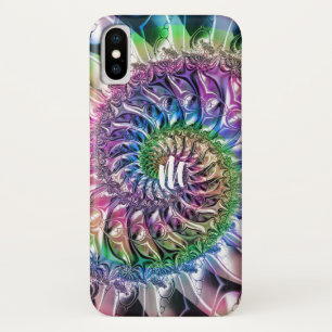 Regenbogen-gewundener Fraktal-Monogramm iPhone X Case-Mate iPhone Hülle