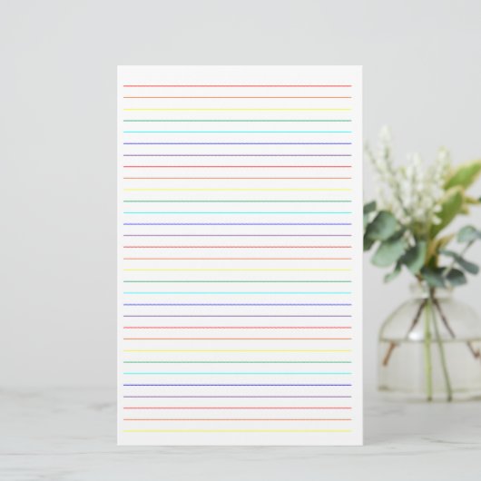 Regenbogen gezeichnetes einfaches stationäres briefpapier (Stehend Vorderseite)