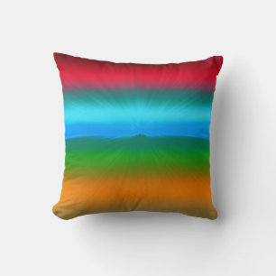 Regenbogen gezoomte Streifen Kissen