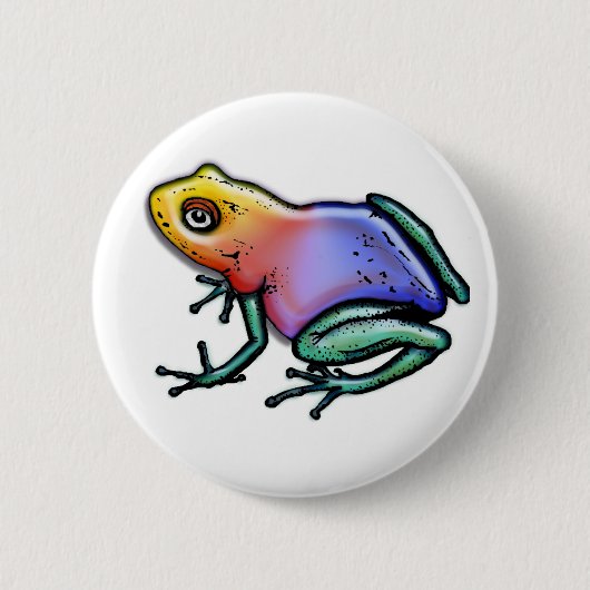 Regenbogen-Gift-Pfeil-Frosch Button (Vorderseite)