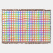 Regenbogen-Gingham-Karo geometrisches Muster Decke (Vorderseite)