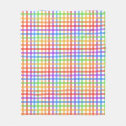 Regenbogen-Gingham-Karo geometrisches Muster Fleecedecke (Vorderseite)