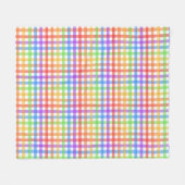 Regenbogen-Gingham-Karo geometrisches Muster Fleecedecke (Vorderseite (Horizontal))