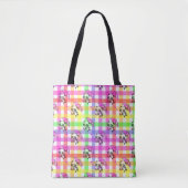Regenbogen-Gingham-Musterdesign Tasche (Vorderseite)
