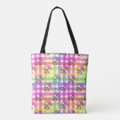 Regenbogen-Gingham-Musterdesign Tasche (Rückseite)