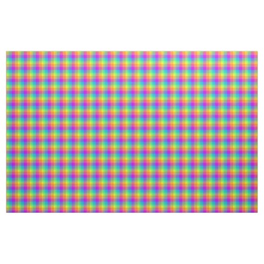 Regenbogen-Gingham Stoff (Fat Quarter (45,7 x 55,9 cm))
