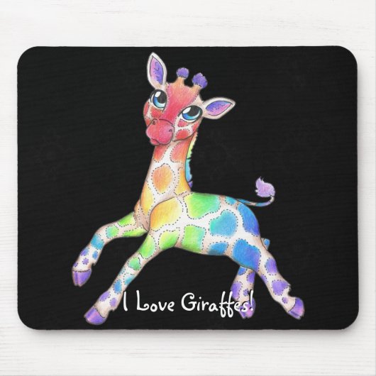 Regenbogen-Giraffe Mousepad (Vorne)