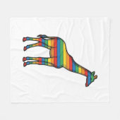 Regenbogen-Giraffe Vintage-Stich-Vektordesign_1 Fleecedecke (Vorderseite (Horizontal))