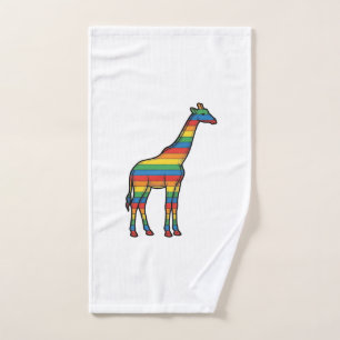 Regenbogen-Giraffe Vintage-Stich-Vektordesign_1 Handtuch
