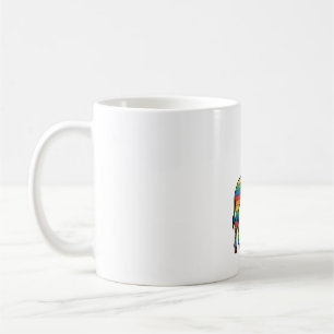 Regenbogen-Giraffe Vintage-Stich-Vektordesign_1 Kaffeetasse
