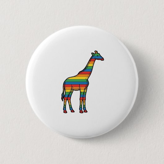 Regenbogen-Giraffe Vintage-Stichvektor-Design_1 Button (Vorderseite)