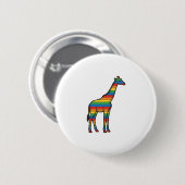 Regenbogen-Giraffe Vintage-Stichvektor-Design_1 Button (Vorne & Hinten)
