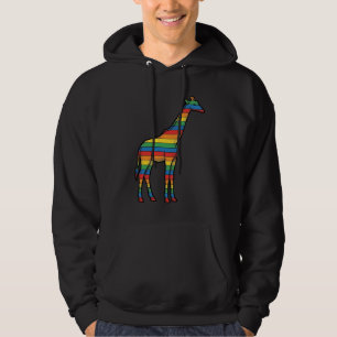 Regenbogen-Giraffe Vintage-Stichvektor-Design_1 Hoodie