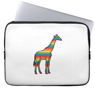 Regenbogen-Giraffe Vintage-Stichvektor-Design_1 Laptopschutzhülle