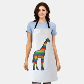 Regenbogen-Giraffe Vintage-Stichvektor-Design_1 Schürze (Getragen)