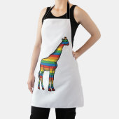 Regenbogen-Giraffe Vintage-Stichvektor-Design_1 Schürze (InSitu)