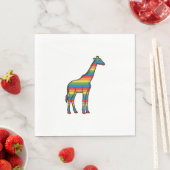 Regenbogen-Giraffe Vintage-Stichvektor-Design_1 Serviette (Beispiel)