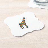 Regenbogen-Giraffe Vintage-Stichvektor-Design_1 Untersetzer (angewinkelt)