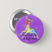 Regenbogen-Giraffen-Knopf Button (Vorne & Hinten)