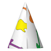 Regenbogen-Gitarren-Party-Hüte Partyhütchen (Rückseite)
