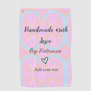 Regenbogen Glanz handmade mit Liebe Namenstext hin Golfhandtuch
