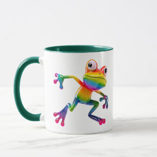 Regenbogen Glänzender Frosch Cartoon Lebendiger Ch Tasse