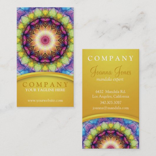 Regenbogen-Glas-Mandala Visitenkarte (Vorne/Hinten)