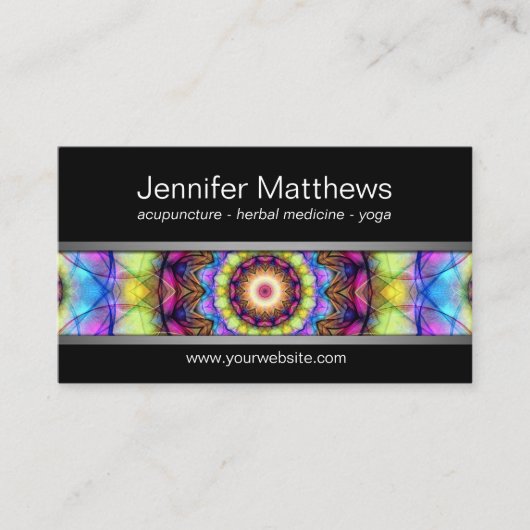 Regenbogen-Glas-Mandala Visitenkarte (Vorderseite)