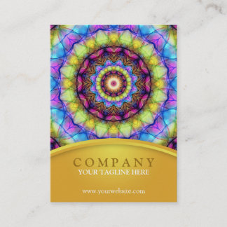 Regenbogen-GlasMandala - mollig Visitenkarte