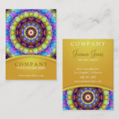 Regenbogen-GlasMandala - mollig Visitenkarte (Vorne/Hinten)