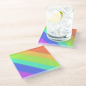 Regenbogen Glasuntersetzer (Schrägansicht)