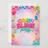 Regenbogen Glitter Candy Slime Geburtstagsfeier Einladung (Rückseite)