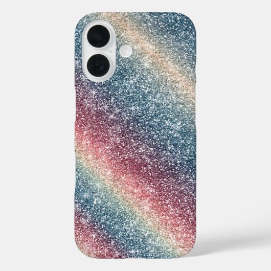 Regenbogen Glitter Case-Mate iPhone Hülle (Rückseite)