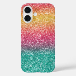 Regenbogen Glitter iPhone 16 Hülle