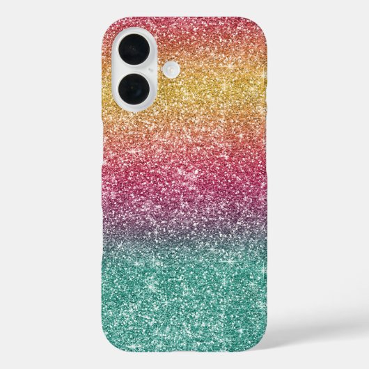 Regenbogen Glitter Case-Mate iPhone Hülle (Rückseite)