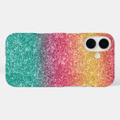 Regenbogen Glitter Case-Mate iPhone Hülle (Rückseite (Horizontal))
