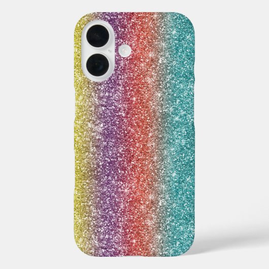 Regenbogen Glitter Case-Mate iPhone Hülle (Rückseite)