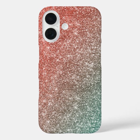 Regenbogen Glitter Case-Mate iPhone Hülle (Rückseite)