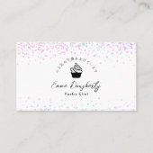 Regenbogen-Glitter-Cupcake-Logo Konditor Visitenkarte (Vorderseite)