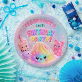 Regenbogen-Glitter-Dampfkissen-Squishies Geburtsta Pappteller (Party)