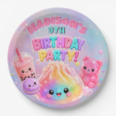 Regenbogen-Glitter-Dampfkissen-Squishies Geburtsta Pappteller (Vorderseite)
